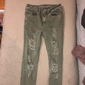 American Eagle green hi rise jeggings